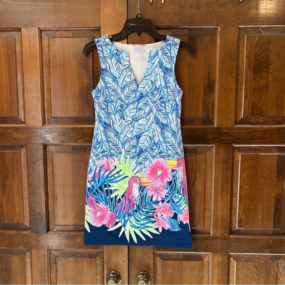 Lilly Pulitzer Harper Shift Dress XXS Bennet Blue Let's Mango French Terry Knit - Picture 6 of 11